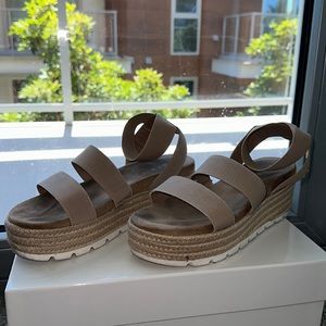 Nude Strappy Chunky Platform Sandals